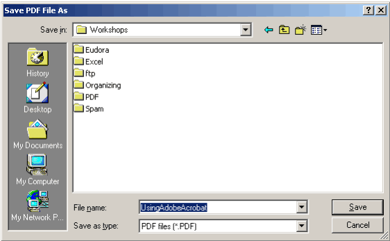 Save as a PDF