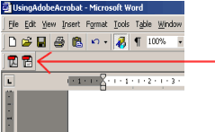 MS Word Acrobat button