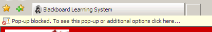 Message alerting you to blocked pop-up